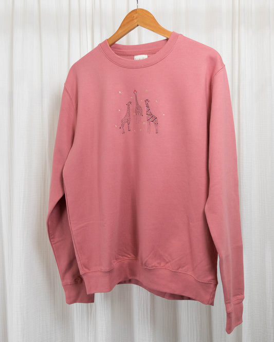 Adults Festive Giraffe Trio Sweater