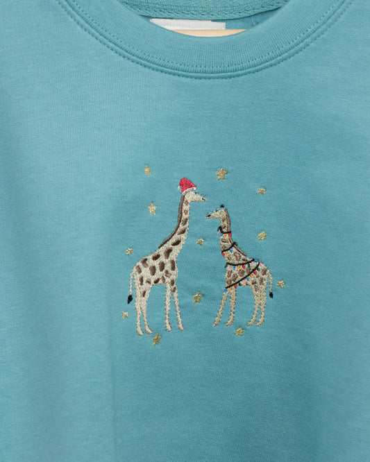 Childrens Festive Giraffes Sweater