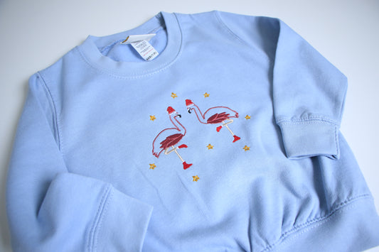 Childrens Festive Flamingo Sweater