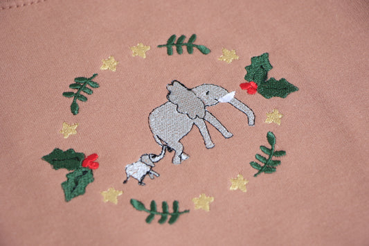 Adult Festive Elephant Sweater
