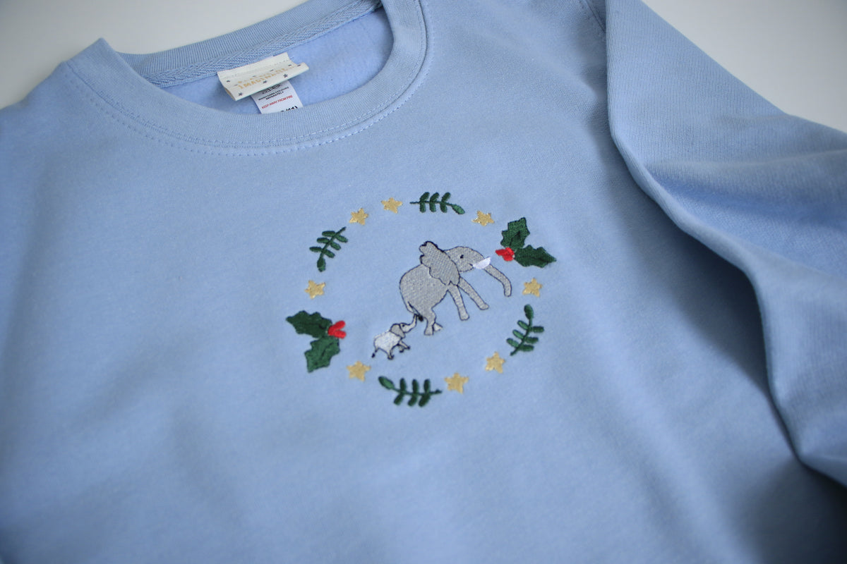Children's Festive Elephants Sweater