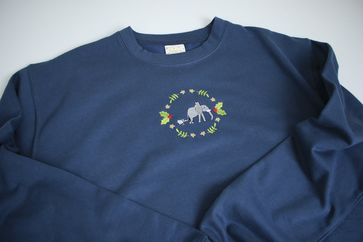 Adult Festive Elephant Sweater
