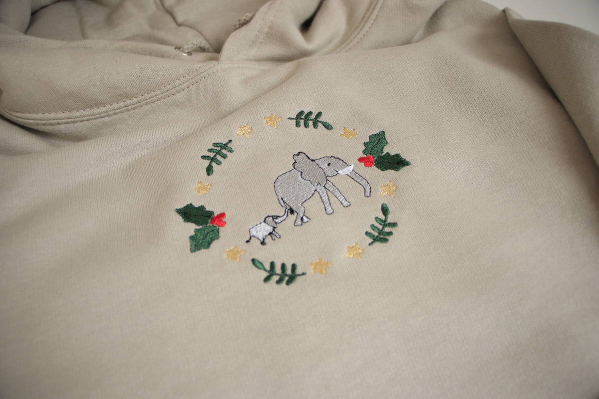 Adults Festive Elephant Hoodie