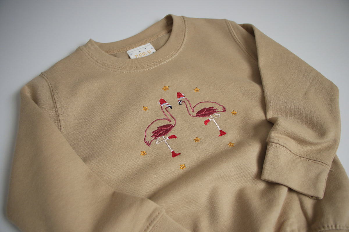 Adults Festive Flamingo Sweater