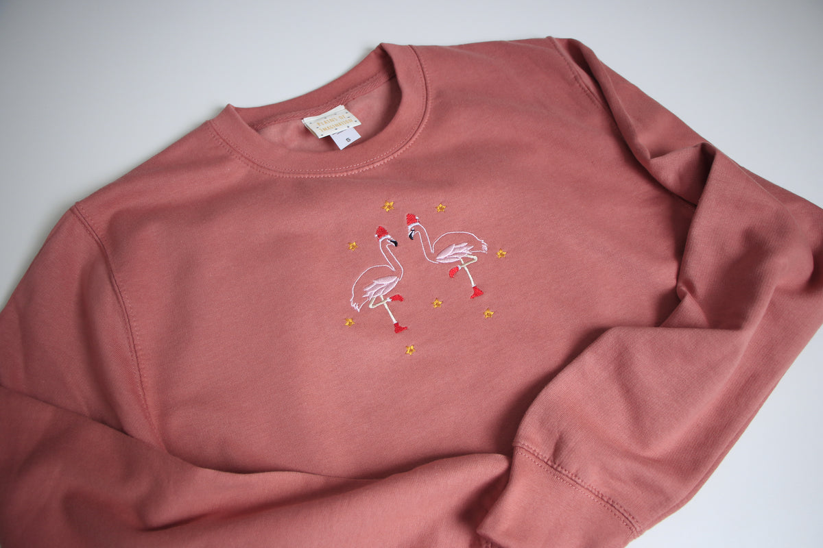 Adults Festive Flamingo Sweater