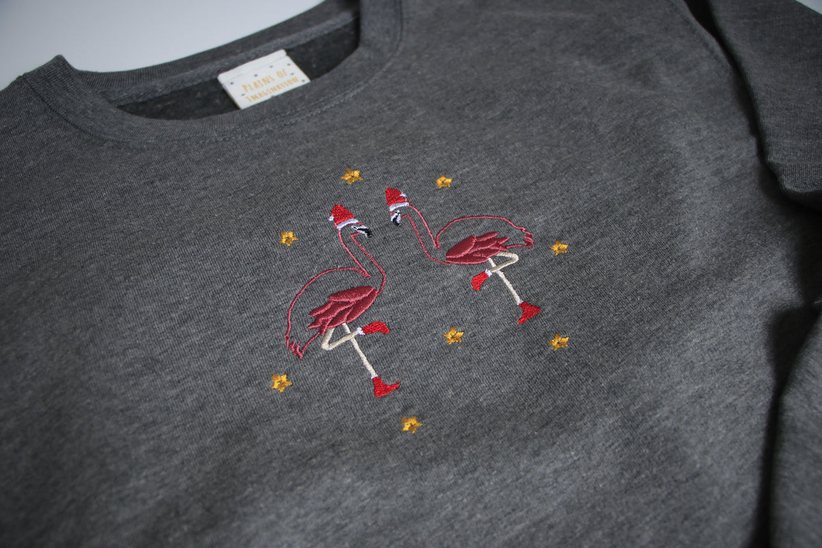 Adults Festive Flamingo Sweater