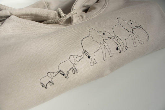Adult 4 Elephant Family Hoodie