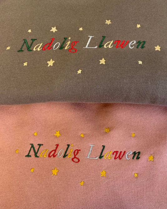 Large Nadolig Llawen Mocha Sweater