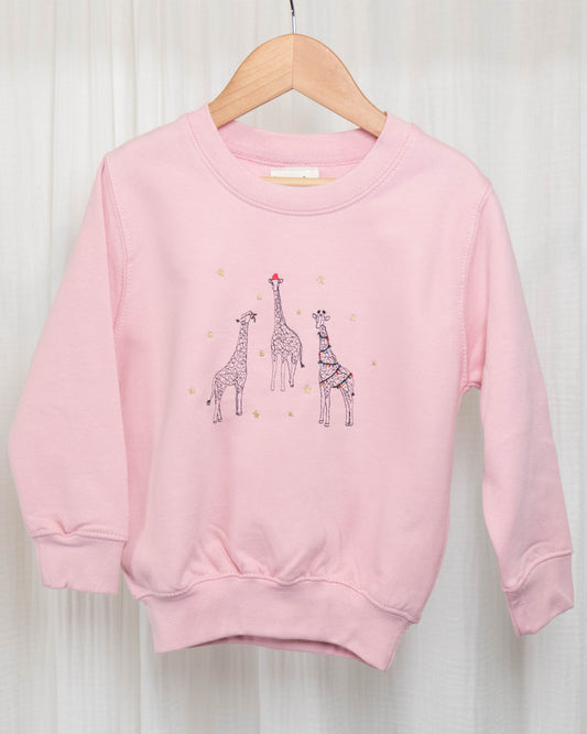 Childrens Festive Giraffe Trio Sweater