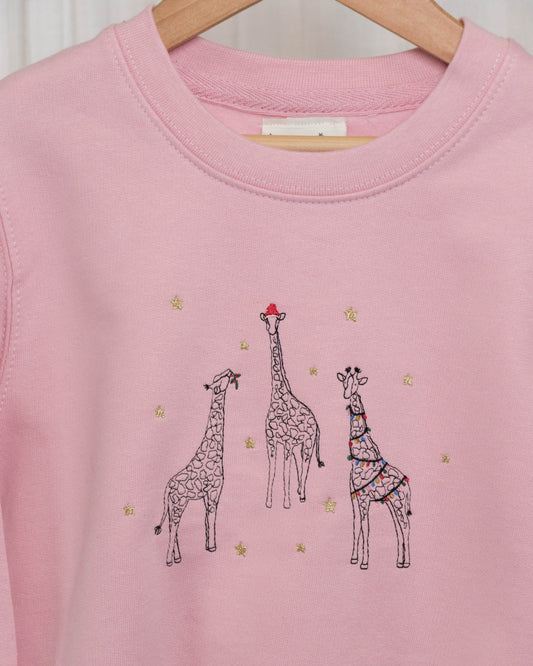 Childrens Festive Giraffe Trio Sweater