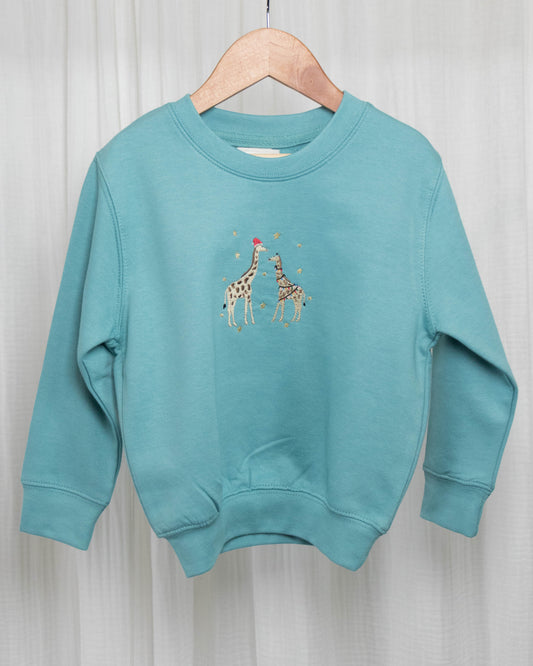 Childrens Festive Giraffes Sweater