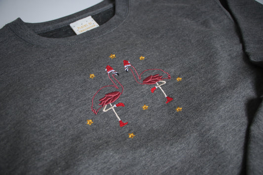 Adults Festive Flamingo Sweater
