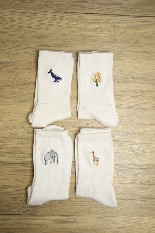 Embroidered Crew Socks